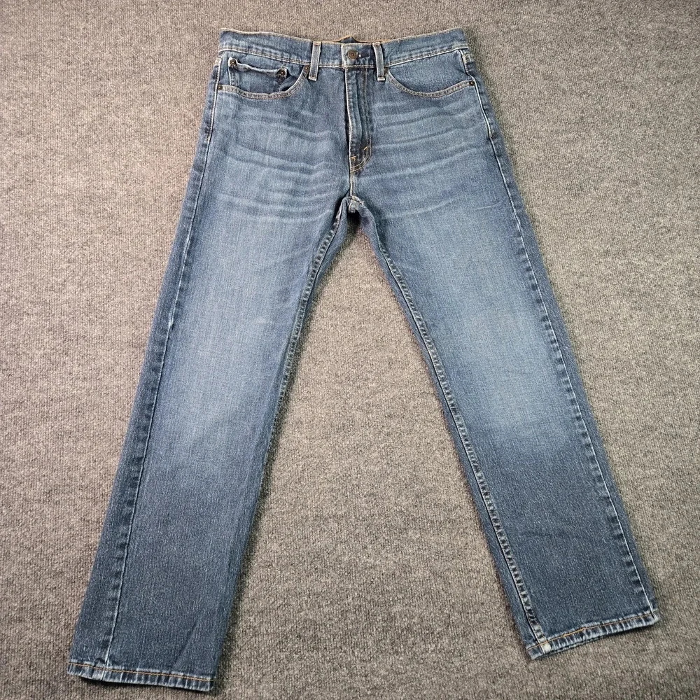 Levis 505 Regular Fit Straight Leg Mens Jeans 34x30 (34x28) Medium Wash Blue